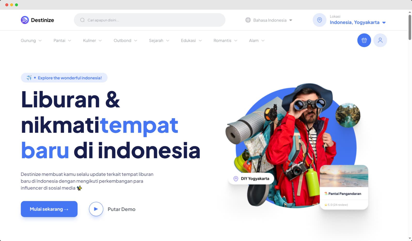 travel landing page thumbnail